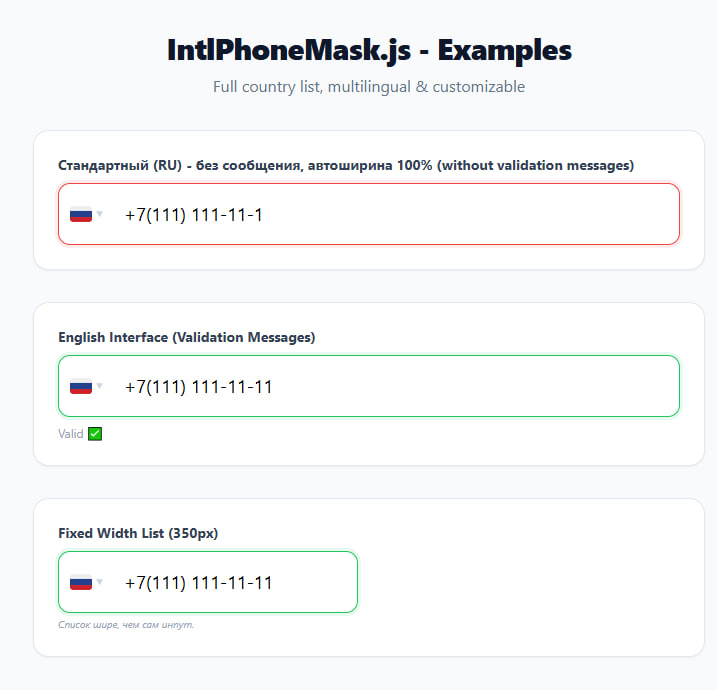 IntlPhoneMask Preview